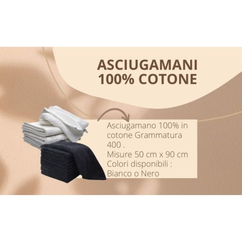 ASCIUGAMANI 100% COTONE NERI...